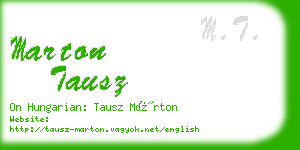 marton tausz business card